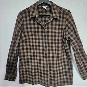 Duluth, Women's Plaid Button-Up Shirt, Size Medium, Olive
